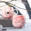 Tazze da caffè flamingo tazza in ceramica tazza di viaggio carino gatto piede ins 72 * 85mm H1215 220423