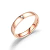 2022 anello classico in acciaio inossidabile di nuova moda da 4 mm anello maschile rotondo zircone oro argento colore gioielli fedi nuziali per donne uomini