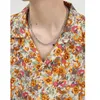 Men's Casual Shirts Mens Hawaiian Button Down Short Sleeve Beach Blouse Men Summer Aloha Loose Fit Vintage Yellow FloralMen's