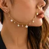 2022 Fashion Bohemia Punk Sexy Women's Fake Nose Piercing Nose Clip Baroque Pearl Pendant Tassel Chain Earrings Summer Jewelry