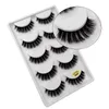 SHIDISHANGPIN 5 Pairs 3D Mink Eyelashes Natural long False Eyelashes Dramatic Lashes Makeup Fake Eyelash Wispy Thick Lash G600