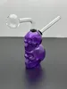 pipe Hot selling purple skull bone Mini glass hookah