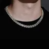 Kedjor hiphop 3a cz sten stenlagd bling ut 9mm kaffebönor solida geometriska länkkedjor chokers halsband för män rappar juvelrychains kedja