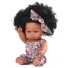 35CM américain Reborn noir bébé poupée bain jouer plein silicone vinyle bébé poupées réaliste né bébé poupée jouet fille cadeau de noël 220707