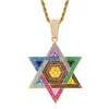 Chains Women/Men Necklace Zircon Jewish David Of Star Pendant Vintage Religious Long Chain Israel Jewelry Classic Happy HanukkahChains