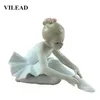 VILEAD Ceramic Ballet Girl Figurines Doll Room Home Decoration Accessories Living Room Bedroom Creative Gifts Garden Figures T200331