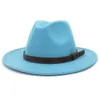 2022 Autumn Winter Feel Fedoras Hats for Women Mężczyzny szeroki Brim Panamas Church Caps Dżentelmen Elegant Jazz Hat