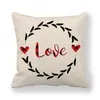 Cushion/Decorative Pillow Creative Red Plaid Love Heart Lolita Cushion Cover Linen Lovers Sofa Chair Wedding Decorative Pillows CaseCushion/