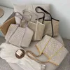 Casual Shoulder Bag for Women 2022 Luxury Designer Large Capacity Women's Handbag Summer Straw Solid Students Lady Shopper Bags G220531