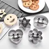 Bakning formar 4st leende kakor cutter blommor hjärtformade rostfritt stål kakor mögel kaka dekorera verktyg biscuit mögel tillbehörsbakin