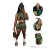 Designer Womens Tracksuits Fashion Sexy Camouflage Printed Sleeveless Vest Shorts Two Piece Set With Pocket
