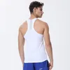 Colete de corrida masculino de secagem rápida para treino regata apertada estampa fitness academia sem mangas masculino esporte camiseta 220622