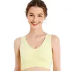 Yoga Outfit Soutien-gorge sans couture pour femmes sans coussinet Brassière Sous-vêtements Poitrine Sommeil Gilet de sport Grande taille Top Coton BraletteYoga