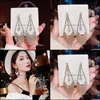 Dangle Chandelier Earrings Jewelry Vintage Fashion Fl Diamond Tassel Drop Pendant For Women Korean Earring Birthday Party Daily Gifts Deli