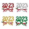 Kerstdecoraties 2023 Kerstringglazen frame volwassen kinderen cadeau Santa Snowman bril Kerstmis Decor 2023 Nieuwjaar Noel F0726