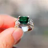 Anillos de boda Luxury macho femenino azul verde anillo de piedra de cristal