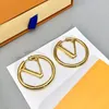 Дизайнерские золотые серьги-подвески, большой круг для женщин, серьги-гвоздики, роскошные дизайнерские серьги-гвоздики с буквой V, высокое качество, ювелирные изделия, подарок