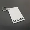 Sublimation Blank Keychain Pendant MDF Doppio trasferimento di calore a doppio lato Keychains Decorazione dei bagagli Portachiavi Fai da te Regalo di compleanno 75 * 50 * 3mm