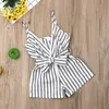 New Fashion Newborn Infant Baby Girl Striped Clothes Strap Romper Casual Sleeveless Jumpsuit Outfit G220521