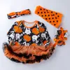 Ensemble de vêtements pour bébé fille, robe à manches longues, citrouille d'halloween, en coton de qualité, ensemble de chaussures d'apprentissage, nouvelle collection 2022