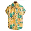 Camicia hawaiana floreale da uomo Abbigliamento da spiaggia Camicia Aloha da uomo Party Casual Button Down Manica corta Camicie da spiaggia Maschile Chemise Homme 3XL L220704