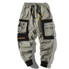 Hip Hop Men Multi Pocket Elastyczny projekt harem Pan Pant Street Punk Casual Spoders Joggers Męskie spodnie ładunkowe ABZ51 220524