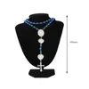 Lange vintage sublimatie blanco zilveren ketting ketting sieraden vrouw thermische boorbladen parel fotolijst rode paars blauw roze kralen voor vrouwen hanglank kettingen cadeau