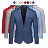 Модная мужская повседневная деловая куртка Slim Fit Платье Блейзер Свадебный пиджак Модный коктейльный пиджак 220527