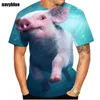 Divertente maiale maglietta uomo donna moda oversize maglietta bambini hip hop supera i t plus size mens maglietta 3d stampato animale camisetas 220608