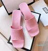 2022 Designer femme mode plage fond épais pantoufles plate-forme Alphabet dame sandales en cuir