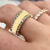 2022 Ring Wedding Rings Sieraden Nieuwe stijl Ronde Diamantringen voor vrouwen Dun Roségouden Kleurtouw Stapelen in roestvrij staal 20024244V