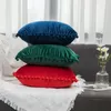 Kuddefodral Pompom Velvet Cushion Cover 40x40cm 45x45 Mjuk dekorativ soffa S med boll heminredning kudde pink kudde 220623