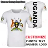 UGANDA t shirt fai da te su misura nome numero numero uga T Shirt nazione bandiera ug ugandan country college p o stampa vestiti di testo 220616