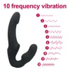 Realistische dildo vibrator strapless strapon vrouwelijk dubbel vibrerend sexy speelgoed voor lesbische stellen Erotische winkel schoonheidsartikelen