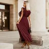 Casual Kleider Plus Size Sexi Dres Sommer Frauen Mode Schlank Sexy Outfit Ärmel Chiffon Plissee Einfarbig Prom KleiderCasual