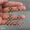 Araña de colgle bilincolor plate silver cristal transparente gran arete geométrico para mujer