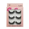 Ny ankomst tjock naturlig 3D -mink False Eyelashes Set Soft Vivid Reazoble Hand Made Multilayer Fake Lashes Extensions Makeup For Eyes Easy to Wear