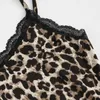 Kobietowa odzież sutowa Leopard Print bielizny jedwabne bieliznę nocna piżama satyna piżama kobieta femme 2022 Summer#t2