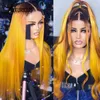 Lace Wigs Ombre Blonde Human Hair For Women Straight Pink Brazilian Remy 613 Frontal Wig Yellow Pre Plucked