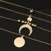 Pendant Necklaces Multilayer Crystal Moon Pendants For Women Girl Vintage Charm Gold Choker NecklacePendant