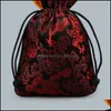 Bijoux Pochettes Sacs Emballage Affichage Mignon Style Chinois Broderie Dragon Pochette Dstring Sac Dhj83