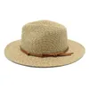 Panama Jazz Top Hoed 2022 Lente Zomer Stro Wide Brav Hoeden Voor Vrouwen Mannen Zonbescherming Cap Vrouw Man Shade Hat Mens Strand Caps Sunhat Sunhats Groothandel