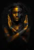 Black and Gold African Nude Woman Indian Oil Painting on Canvas Posters and Prints Modern Decor Wall Art Picture for Living Room