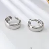 Hoop & Huggie Korean Fashion Simple Gold Circle Big Earrings For Women Silver Color Geometric Round Party 2022 JewelryHoop