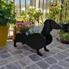 Garden Flower Pot Dog Planter Schnauzer Bulldog Poodle Corgi Yorkshire Pots Diy PVC Home Decor 220318253Z
