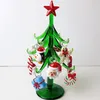 Handgjorda Murano Glass Crafts Christmas Tree Figures Ornament Home Decor Simulation Christmas Tree With 12 Pendant Accessories T200331