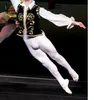 Stage Wear Black White Nylon Spandex Footed Dance Ballet Tights For Men Boy WearStage