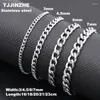 Link Chain 3-7mm Simple Stainless Steel Men Curb Cuban Fashion Women Bracelet On Hand For Couple Unisex Wrist Jewelry Gift Party Kent22