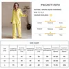 Hiloc żółta piżama dla kobiet nocne spodnie pojedyncze piersi garnitury kieszonkowe 2 -częściowy zestaw pani piżamy 2022 Spring L220803