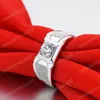 Luxury Silver Color Round Cubic Zircon Ring for Men Classic Wedding Ceremony Ring Dazzling Male Accessories Jewelry